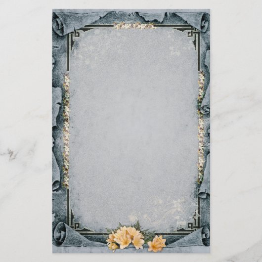 Decoratief grijs briefpapier (Voorkant)