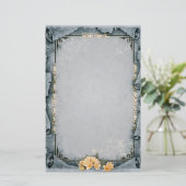 Decoratief grijs briefpapier (Staand voorkant)