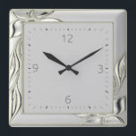 Decoratief grijs elegant Art Deco Vierkante Klok<br><div class="desc">Geweldig Art Deco-klokontwerp. Je zult het leuk vinden als anderen. U kunt dit ontwerp vrij gebruiken voor andere producten of jouw tekst aanpassen en toevoegen. Volg me voor meer. Dank u. Een leuke dag.</div>