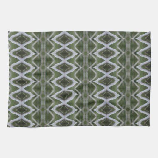 Decoratief groen en grijs theedoek (Horizontaal)