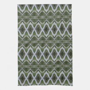 Decoratief groen en grijs theedoek