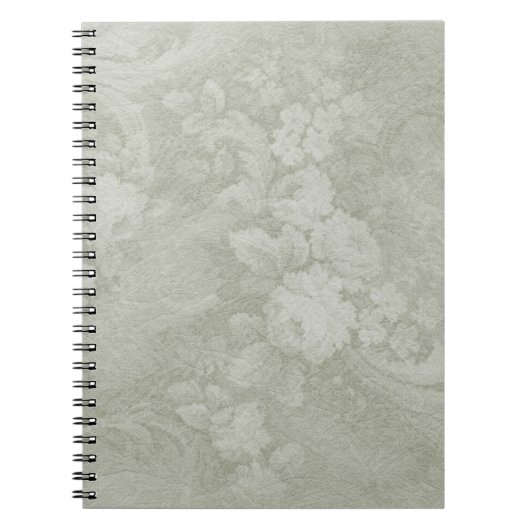 Decoratief groen-Floral-spiral notebook Notitieboek (Voorkant)