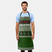 Decoratief groen met sterren schort (Gedragen)