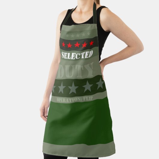 Decoratief groen met sterren schort (Insitu)