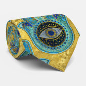 Decoratief Hamsa Handpatroon op goud Stropdas (Opgerold)