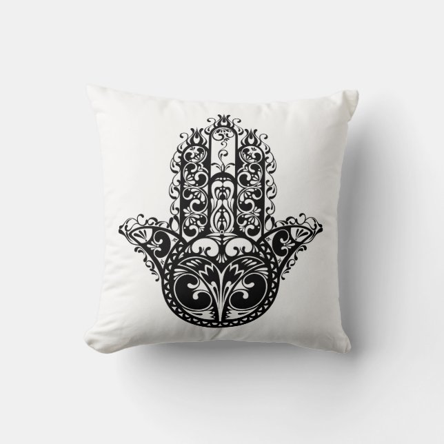 Decoratief Hamsa-ontwerp Kussen (Voorkant)