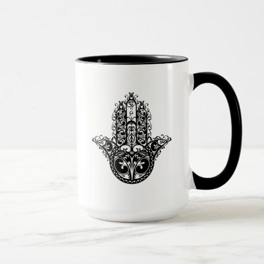 Decoratief Hamsa-ontwerp Mok (Rechts)