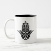 Decoratief Hamsa-ontwerp Tweekleurige Koffiemok (Links)