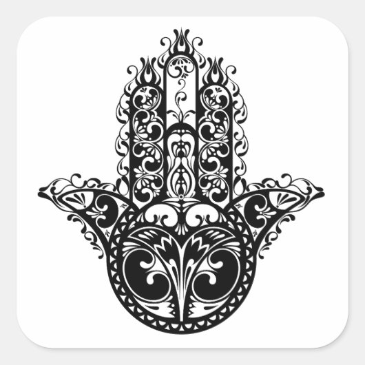 Decoratief Hamsa-ontwerp Vierkante Sticker (Voorkant)