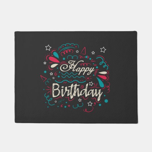 decoratief happy birthday deurmat (Voorkant)