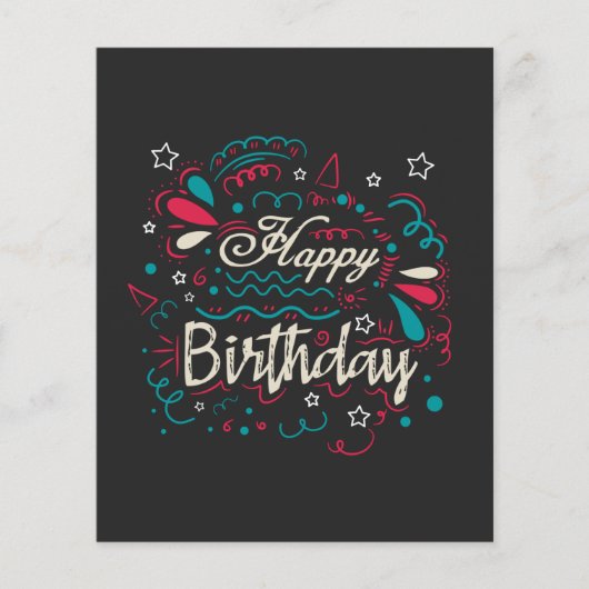 decoratief happy birthday flyer (Voorkant)