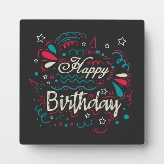decoratief happy birthday fotoplaat (Voorkant)