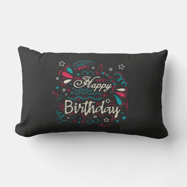 decoratief happy birthday kussen (Voorkant)