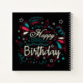 decoratief happy birthday notitieboek (Achterkant)