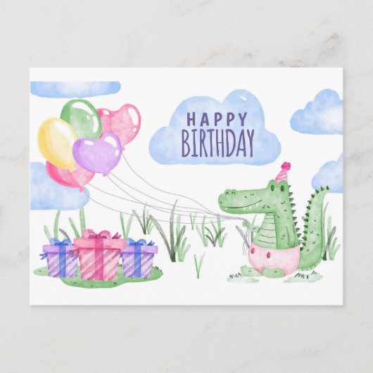 Decoratief Happy Birthday Theme Briefkaart (Voorkant)