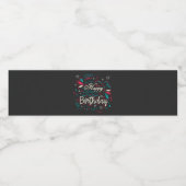 decoratief happy birthday waterfles etiket (Enkel label)