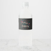 decoratief happy birthday waterfles etiket (Voorkant)