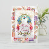 Decoratief Happy Paaster Bunny Bird Kaart (Staand voorkant)