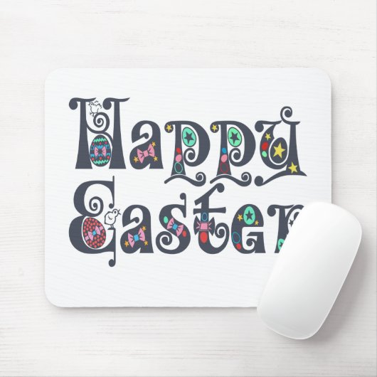 Decoratief Happy Pasen | Mousepad Muismat (Met muis)