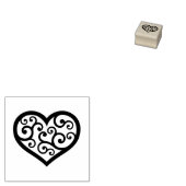 Decoratief hart Eenvoudig mooi bloeien Rubberstempel (Gestempeld)
