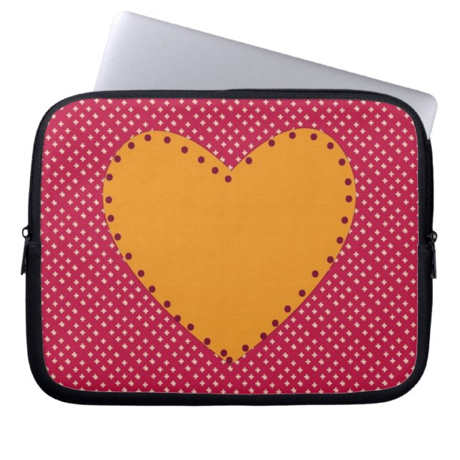 Decoratief hart laptop sleeve (Voorkant)