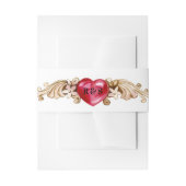 Decoratief Hart | Monogram Uitnodigingen Wikkel (Voorkant Voorbeeld)