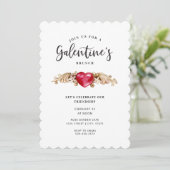 Decoratief hart | Uitnodiging voor een brunch van (Staand voorkant)