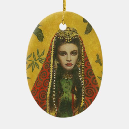 Decoratief heks keramisch ornament (Voorkant)