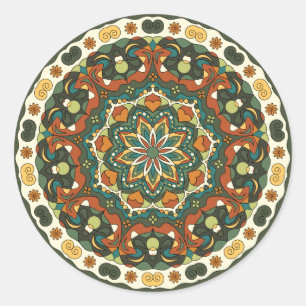 Decoratief helder patroon ronde sticker