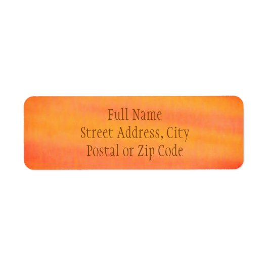 Decoratief helder Sinaasappel Etiket (Voorkant)