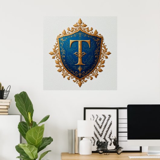 decoratief heraldisch schild poster (Thuiskantoor)