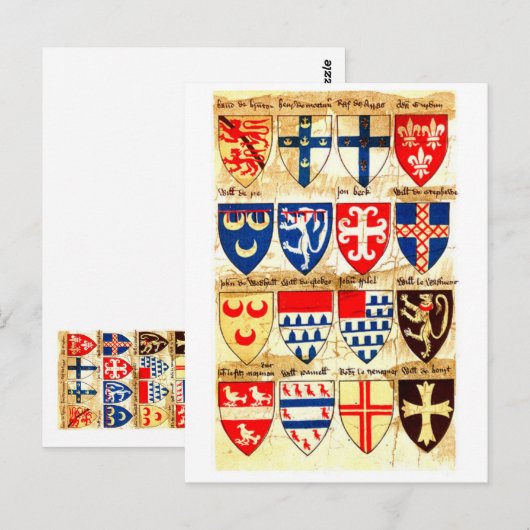 Decoratief heraldry patroon briefkaart (Voorkant / Achterkant)