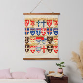 Decoratief heraldry patroon hangend wandkleed (Slaapkamer)