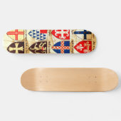 Decoratief heraldry patroon persoonlijk skateboard (Horizontaal)