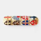 Decoratief heraldry patroon persoonlijk skateboard (Horizontaal)