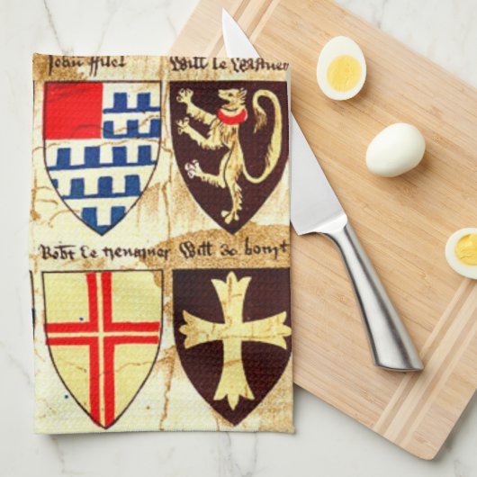 Decoratief heraldry patroon theedoek (Quarter Fold)