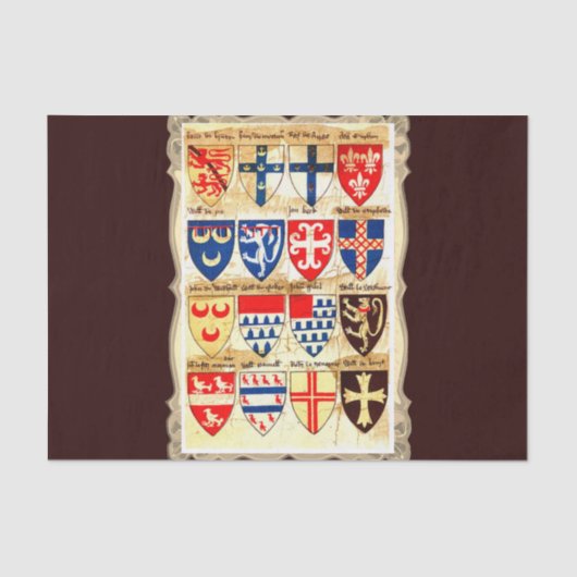 Decoratief heraldry patroon tissuepapier (Voorkant)