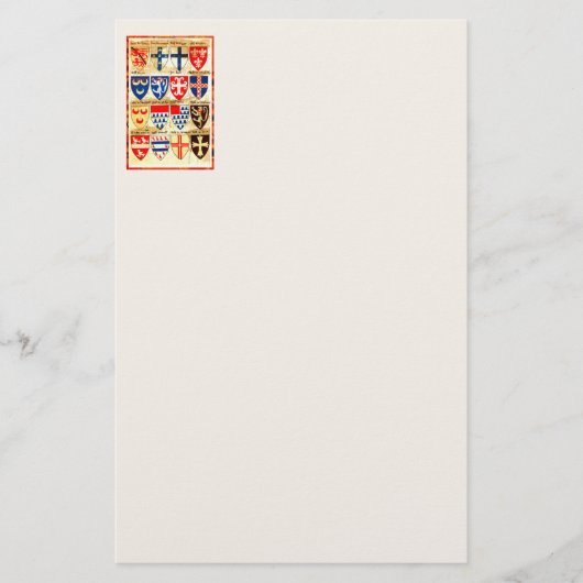 Decoratief heraldry Pattern Stationery Briefpapier (Voorkant)