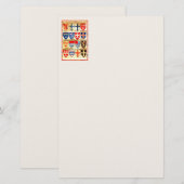 Decoratief heraldry Pattern Stationery Briefpapier (Voorkant / Achterkant)