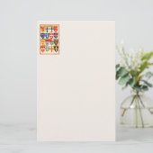 Decoratief heraldry Pattern Stationery Briefpapier (Staand voorkant)