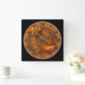 Decoratief herfst pomkin Wreath Square Wall klok (Huis)