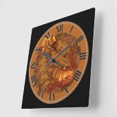 Decoratief herfst pomkin Wreath Square Wall klok (Hoek)