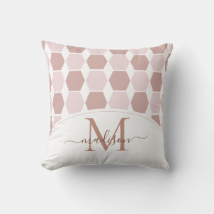 Decoratief Hexagon Pattern Shapes Monogram Kussen