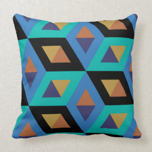 Decoratief hexagons-mozaïekpatroon kussen