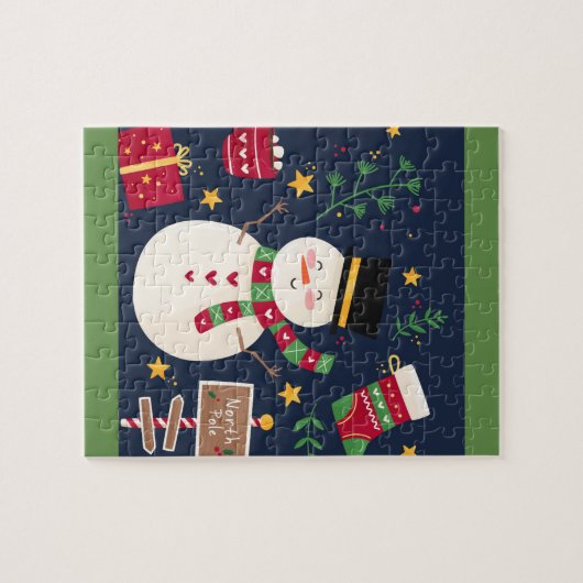 Decoratief Holiday Snowman Legpuzzel (Horizontaal)