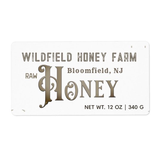 Decoratief HONEY Boerderij Market Label Honeycomb  (Voorkant)