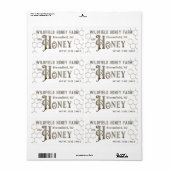 Decoratief HONEY Boerderij Market Label Honeycomb  (Full Sheet)