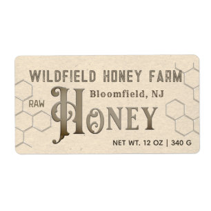 Decoratief HONEY Boerderij Market Label Honeycomb 