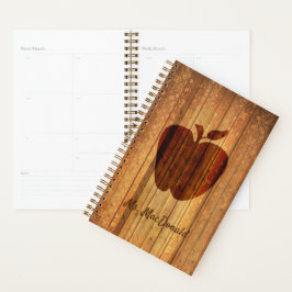 Decoratief Hout met Apple Teachers Dagelijkse Plan Planner