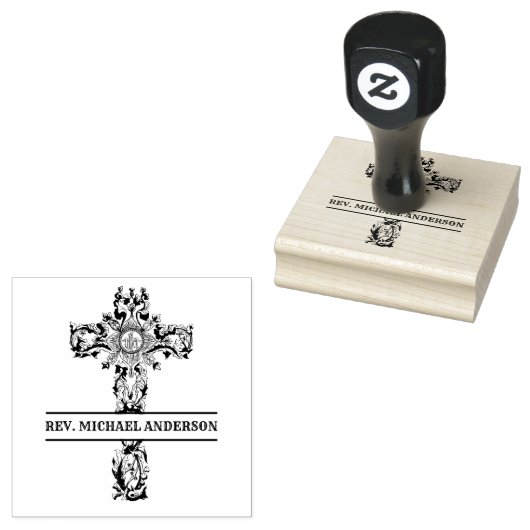 Decoratief IHS Katholiek Christelijk Kruis Rubberstempel (Gestempeld)